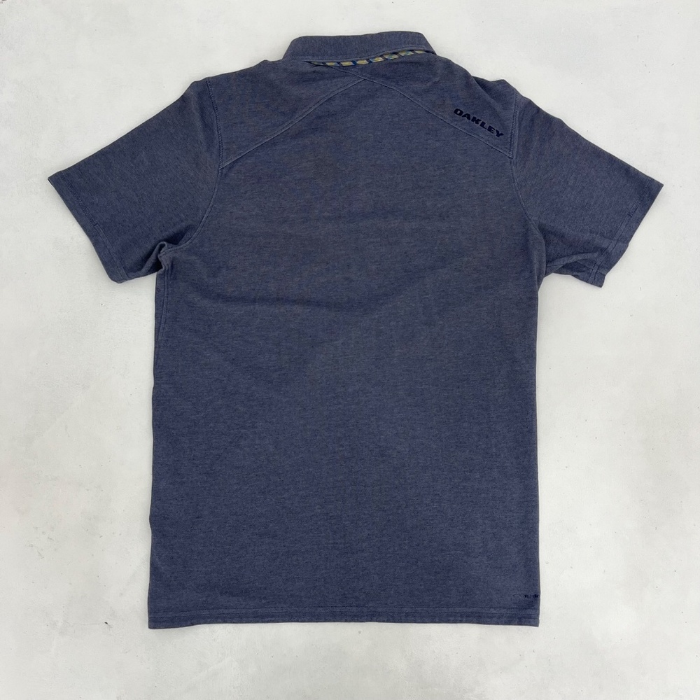 Oakley Mens T-Long Fit Size‎ Medium Polo Shirt Blue Short Sleeve Collar Pocket - Picture 8 of 10